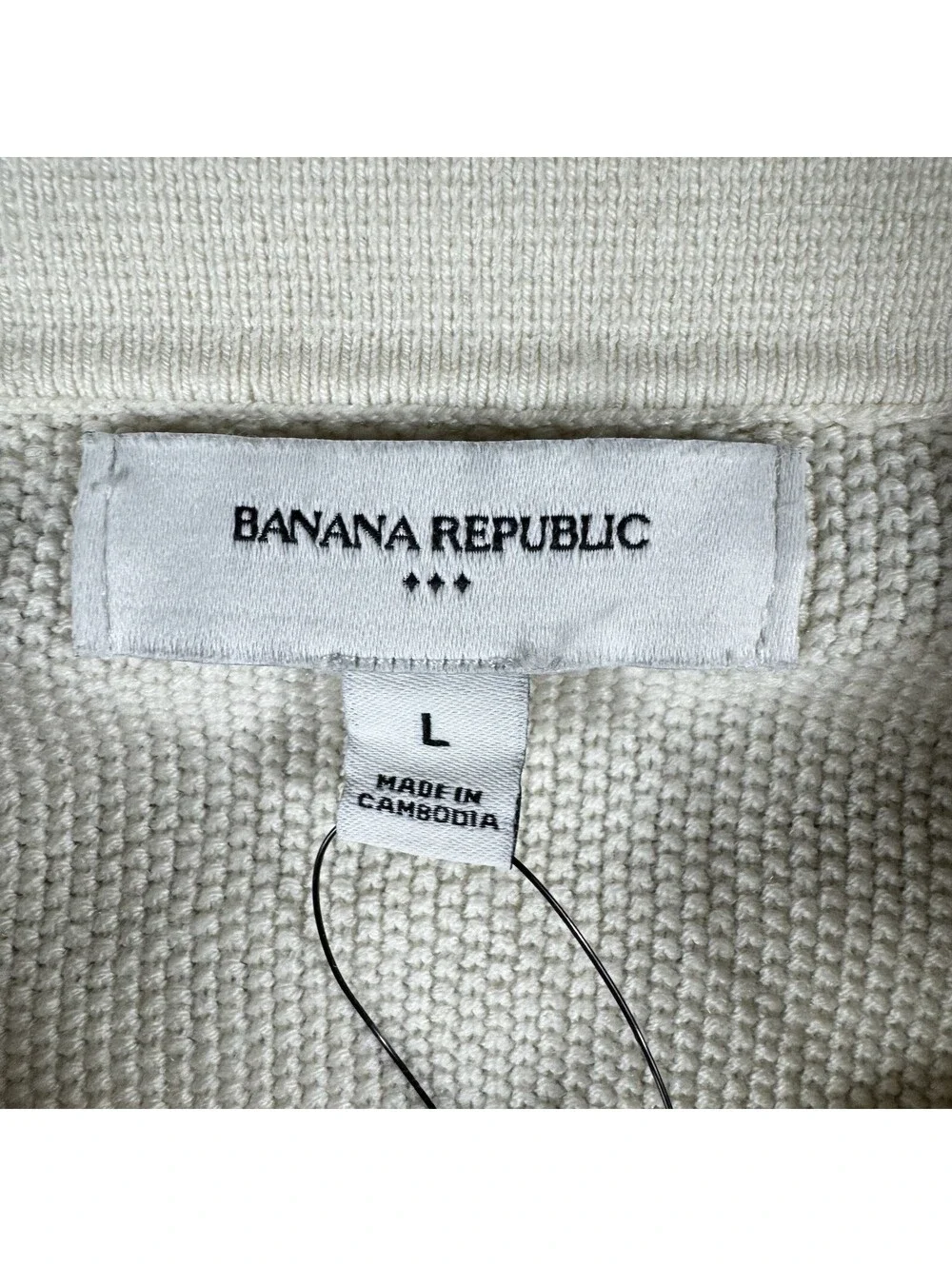 Banana Republic Sweater Mens Large Beige Collared Pullover
